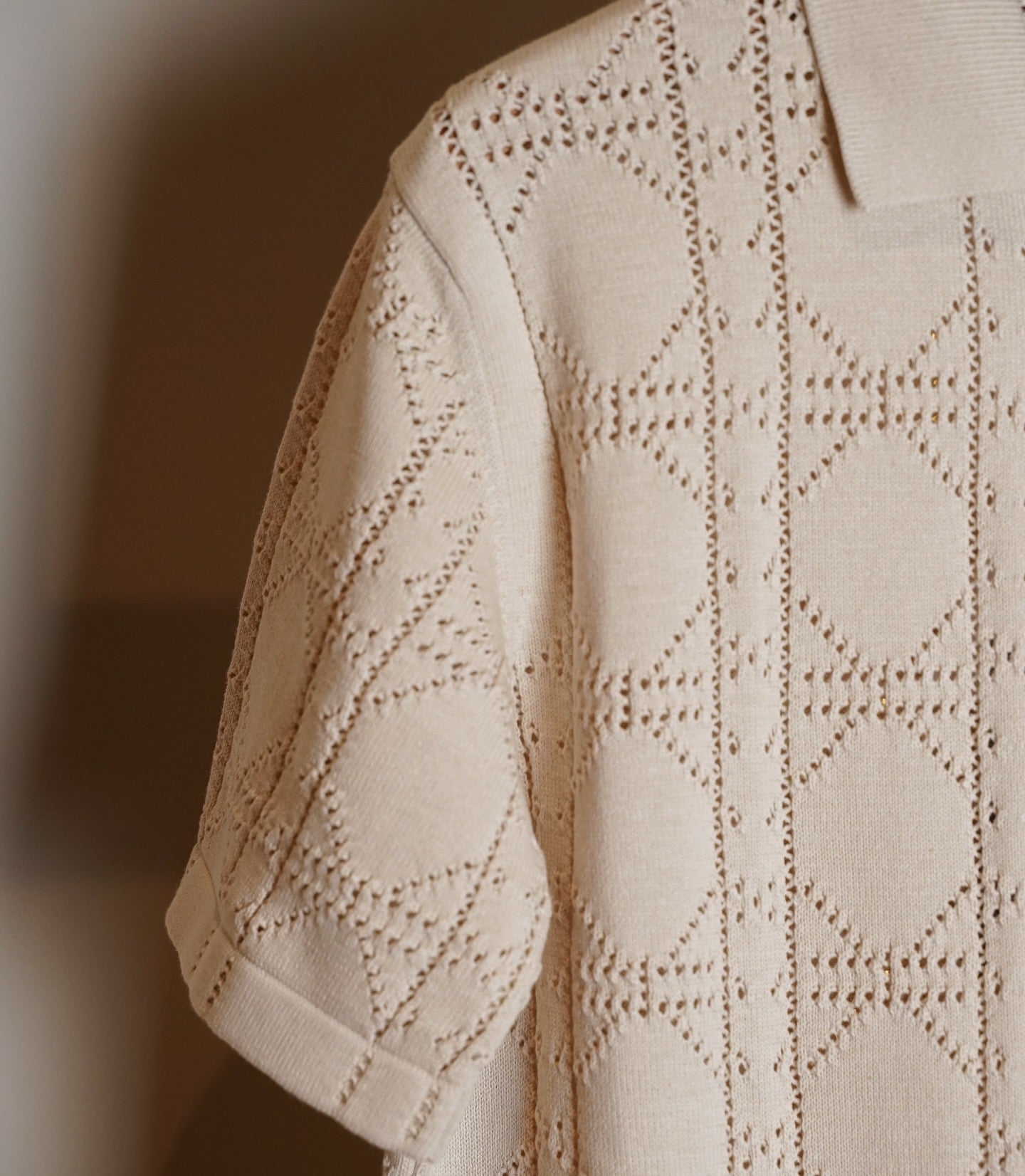 Dior Knit Button-Up Shirt – Cream