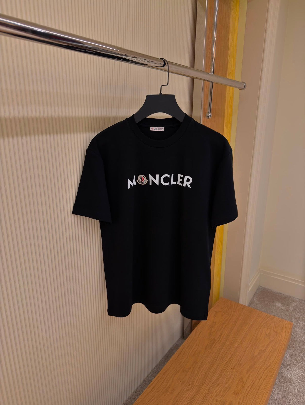 Moncler Classic Logo Print Black T-Shirt
