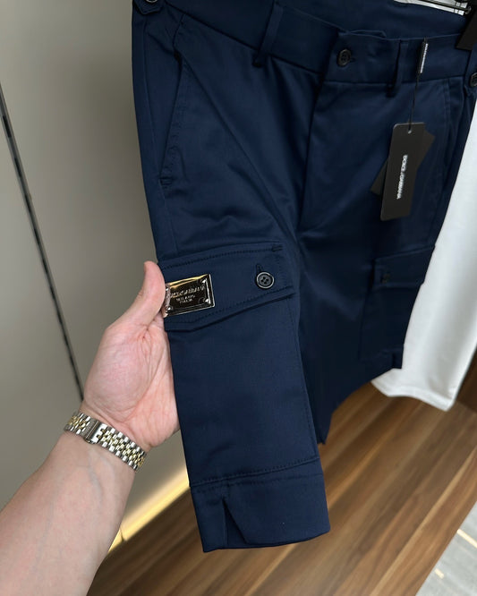 Dolce & Gabbana Navy Blue Technical Cargo Short