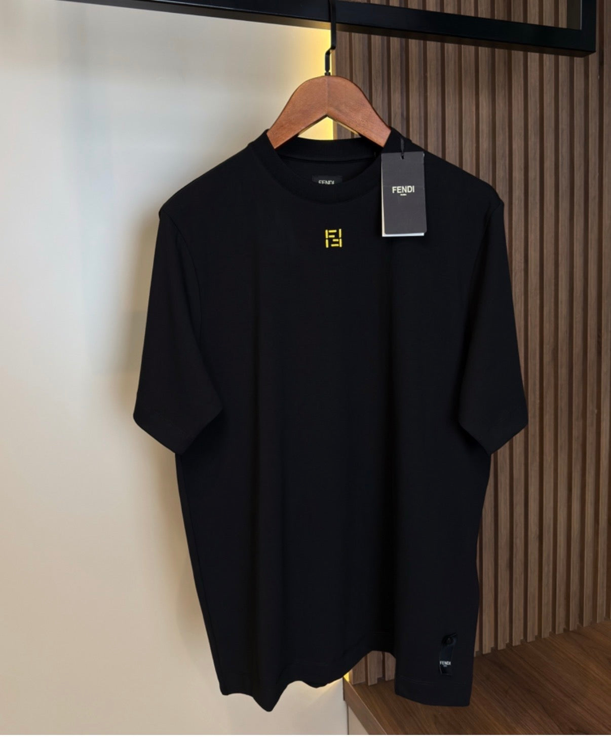 FENDI Minimal Logo Premium T-Shirt | & Black