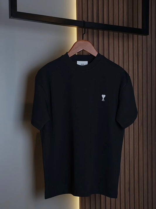Ami Paris Black Heart Logo T-Shirt