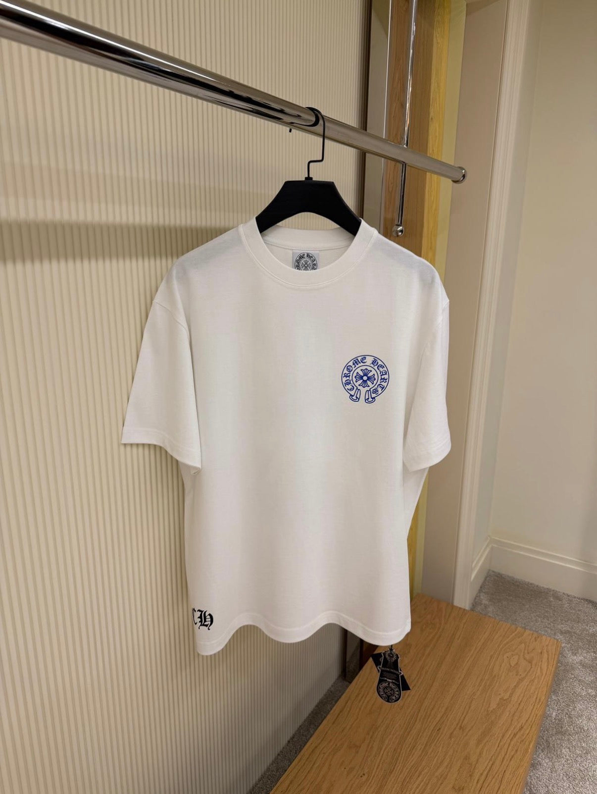 Chrome Hearts Blue Cross Back Print White