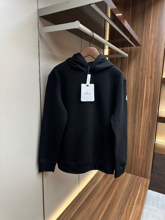 Moncler Black Adjustable Cotton Hoodie