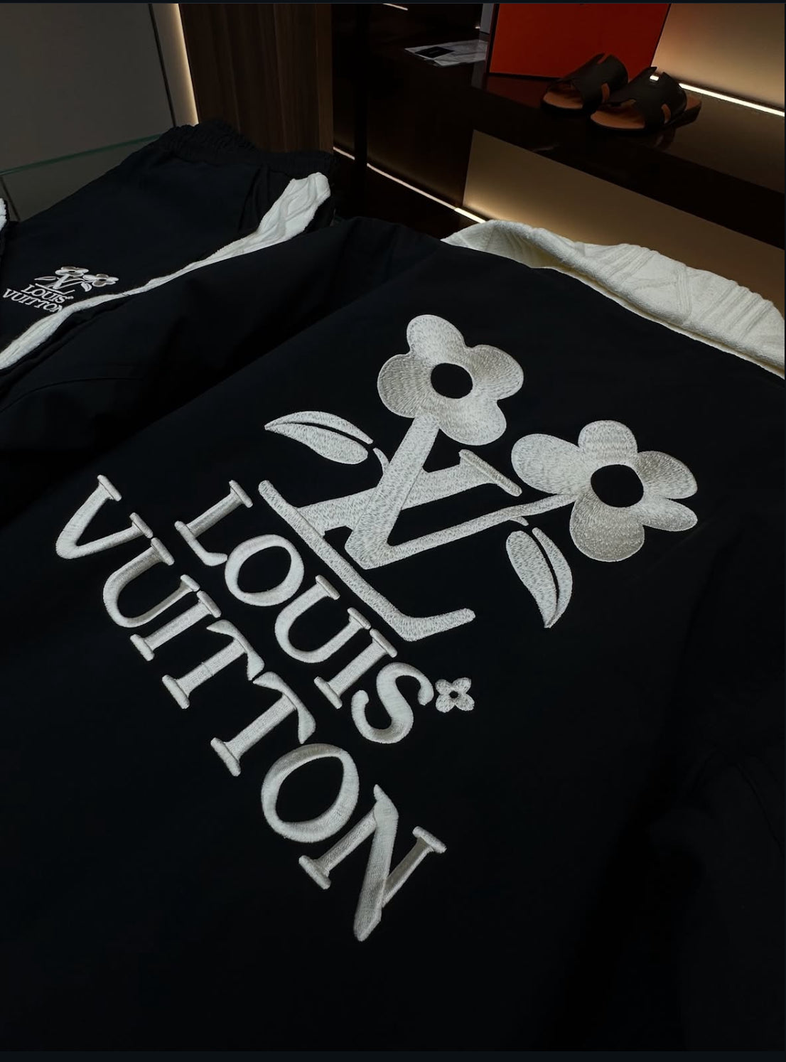 Louis Vuitton Black & White Two-Piece Track Set - CBLACK
