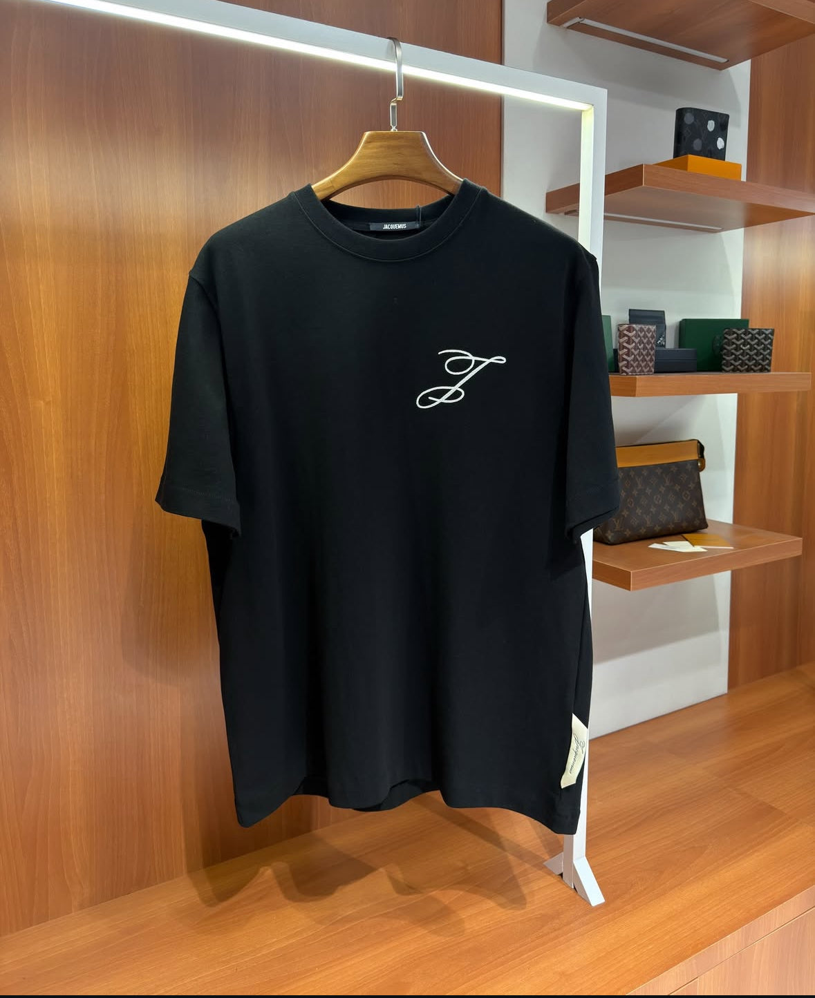 Jacquemus logo-embroidered T-shirt - CBLACK
