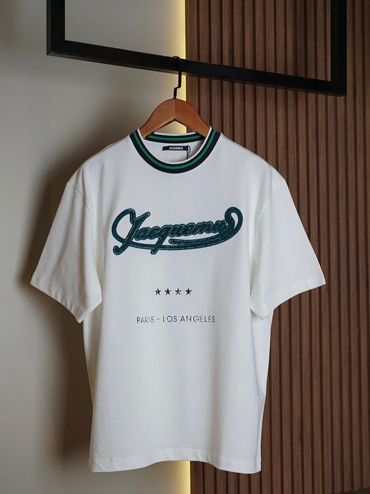 Jacquemus “Paris–Los Angeles” Embroidered Logo T-Shirt
