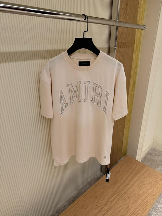 AMIRI BeigeCollegiate Logo T-Shirt