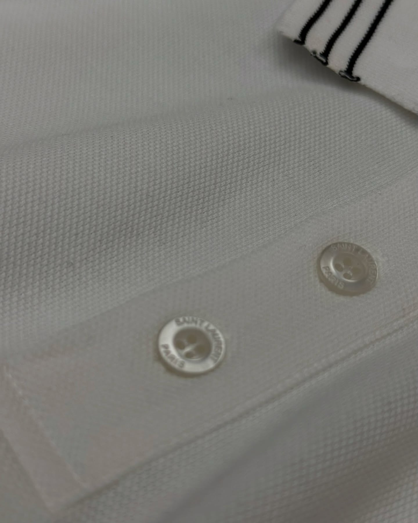 Saint Laurent White Polo Shirt with Embroidered Logo
