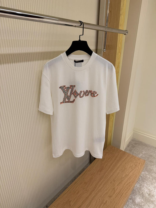 Louis Vuitton “LV Lovers” Embroidered Tee – White