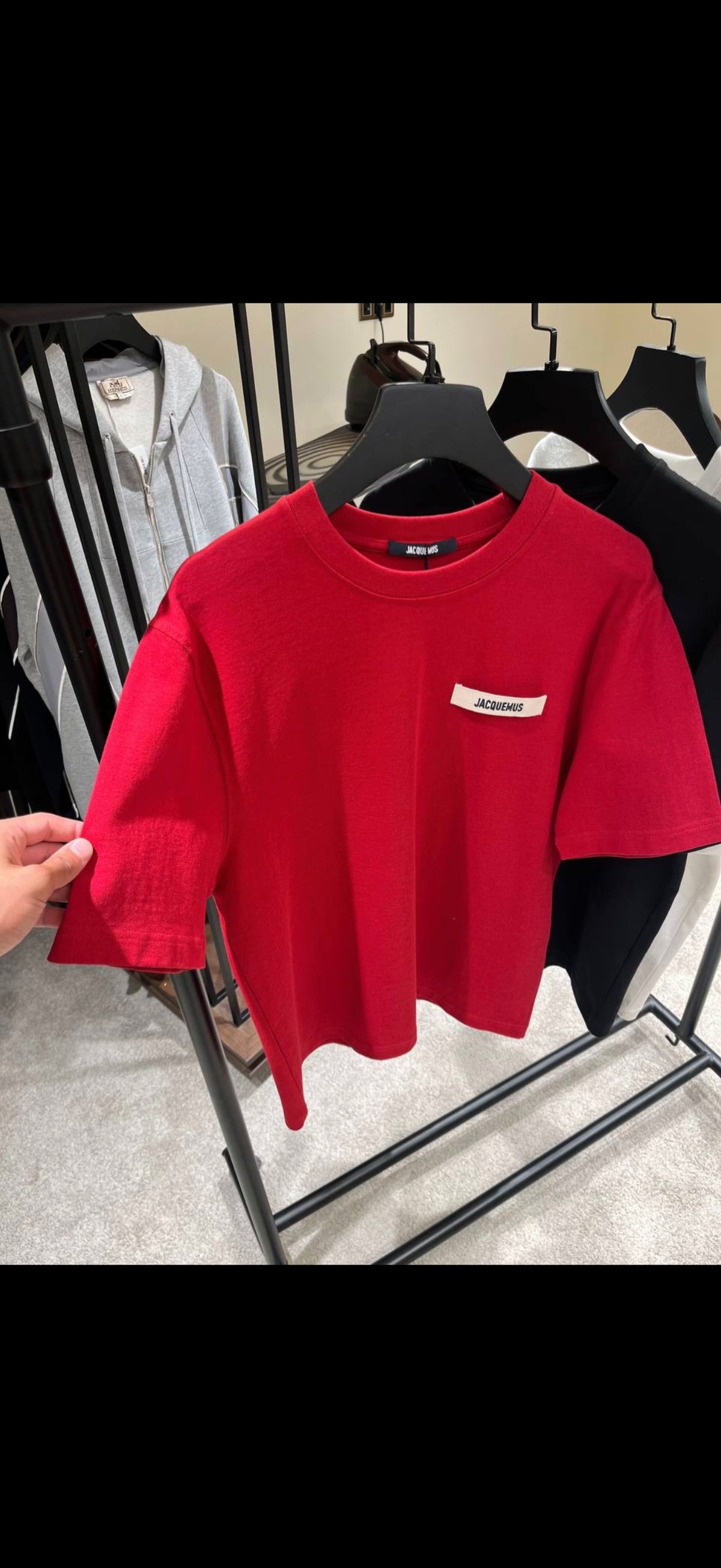 Jacquemus Logo Patch Oversized T-Shirt  Red