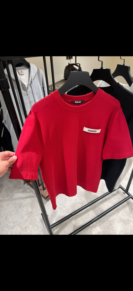 Jacquemus Logo Patch Oversized T-Shirt  Red