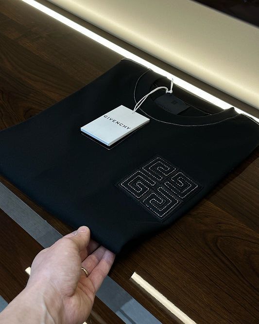 Givenchy 4G Embroidered Logo Tee – Black Edition