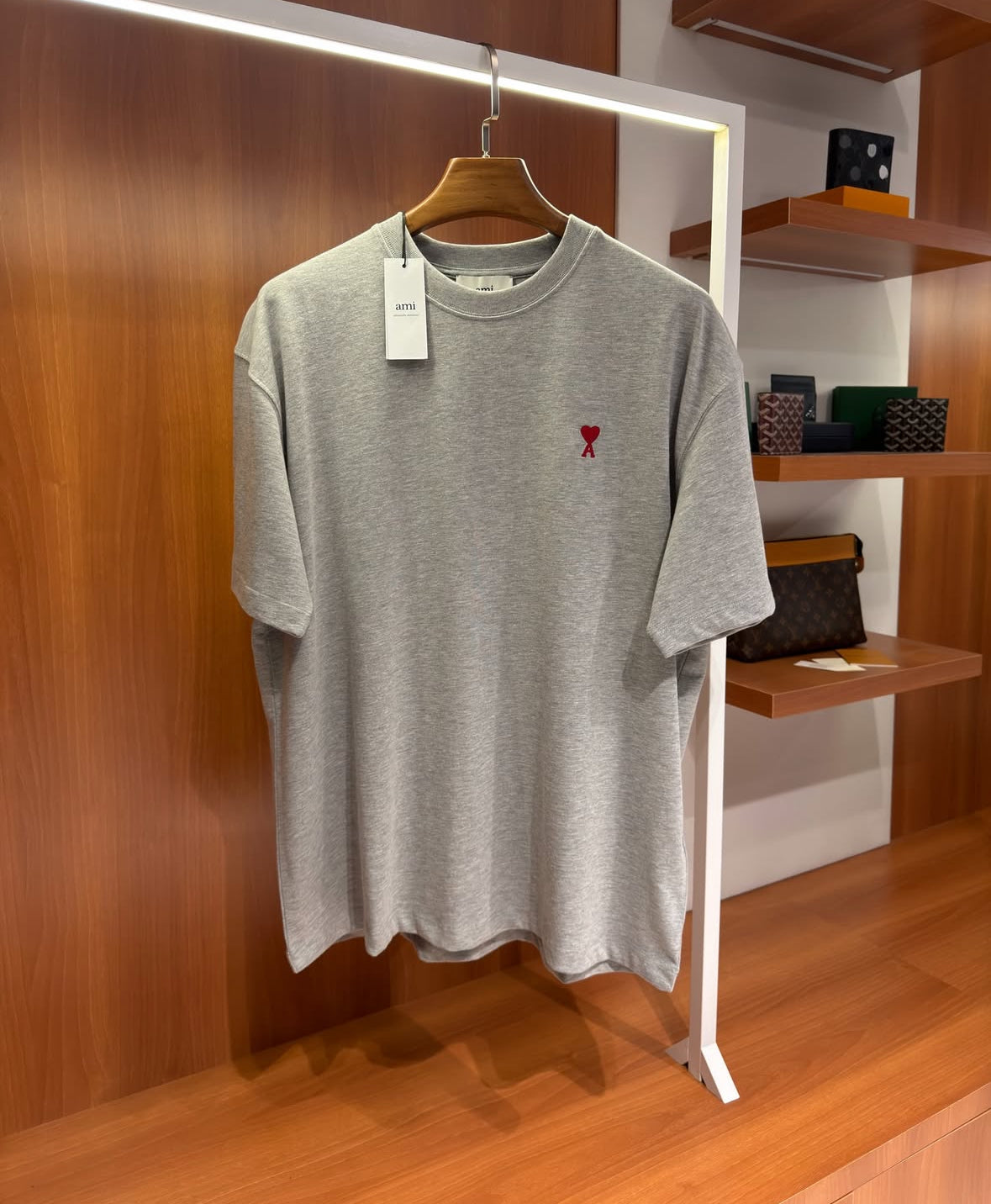 AMI Paris Grey Ami de Cœur T-Shirt - CBLACK