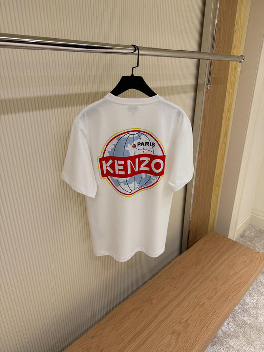 Kenzo White “Paris Globe” Graphic T-Shirt