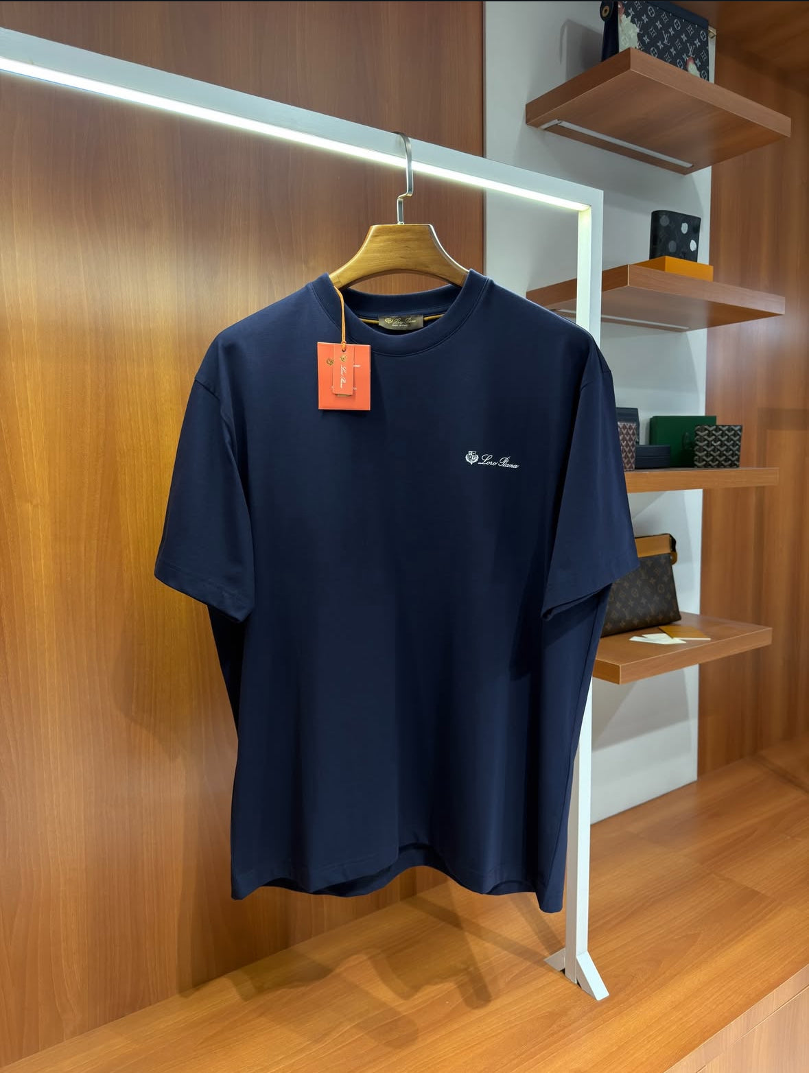 Classic Navy Logo T-Shirt by Loro Piana - CBLACK