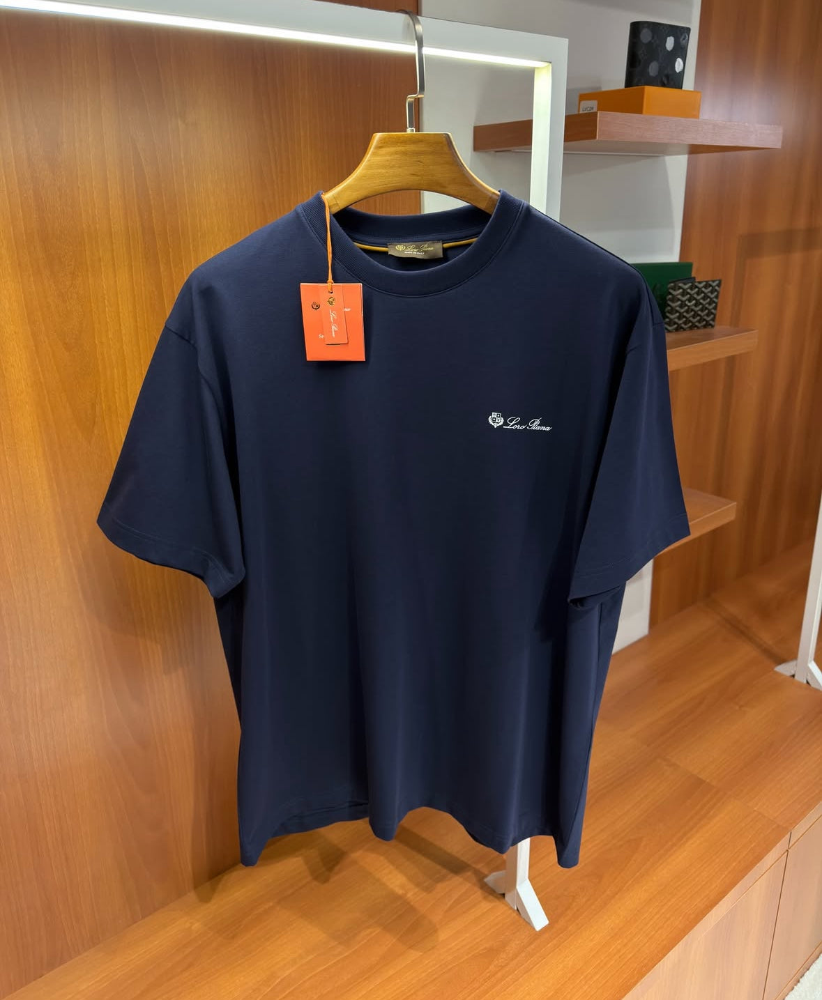Classic Navy Logo T-Shirt by Loro Piana - CBLACK