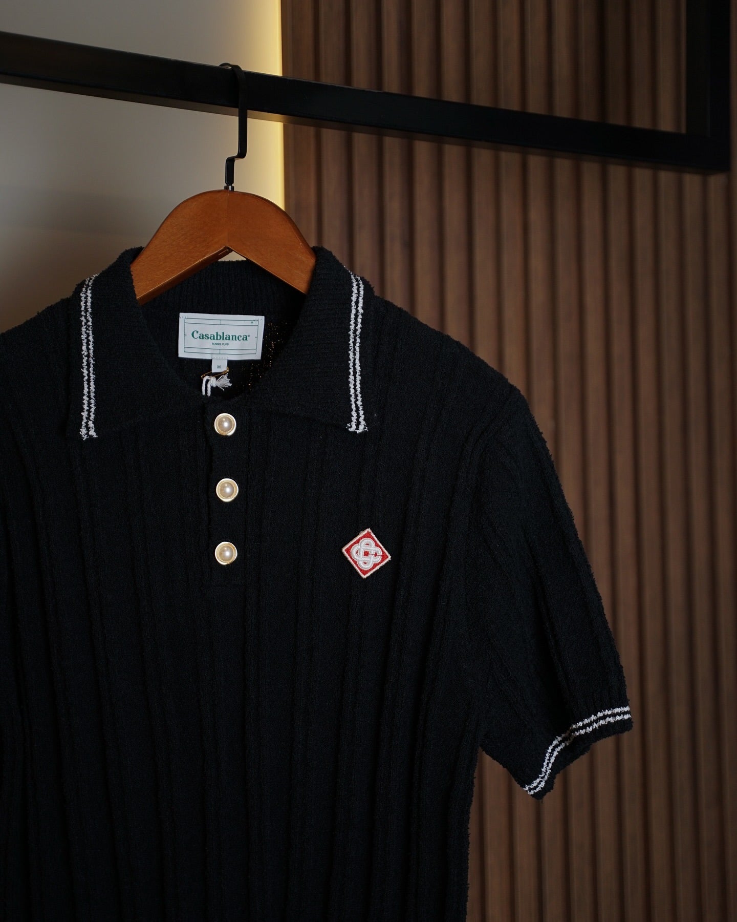 Casablanca Knitted Polo – Black Elegance