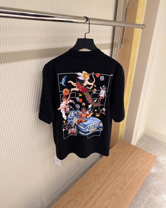 Off-White™ Graphic Angel & Car Print T-Shirt – black (Oversize)