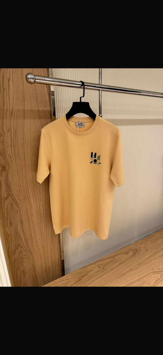 Hermès Geometric Motif T-Shirt – Mustard Yellow