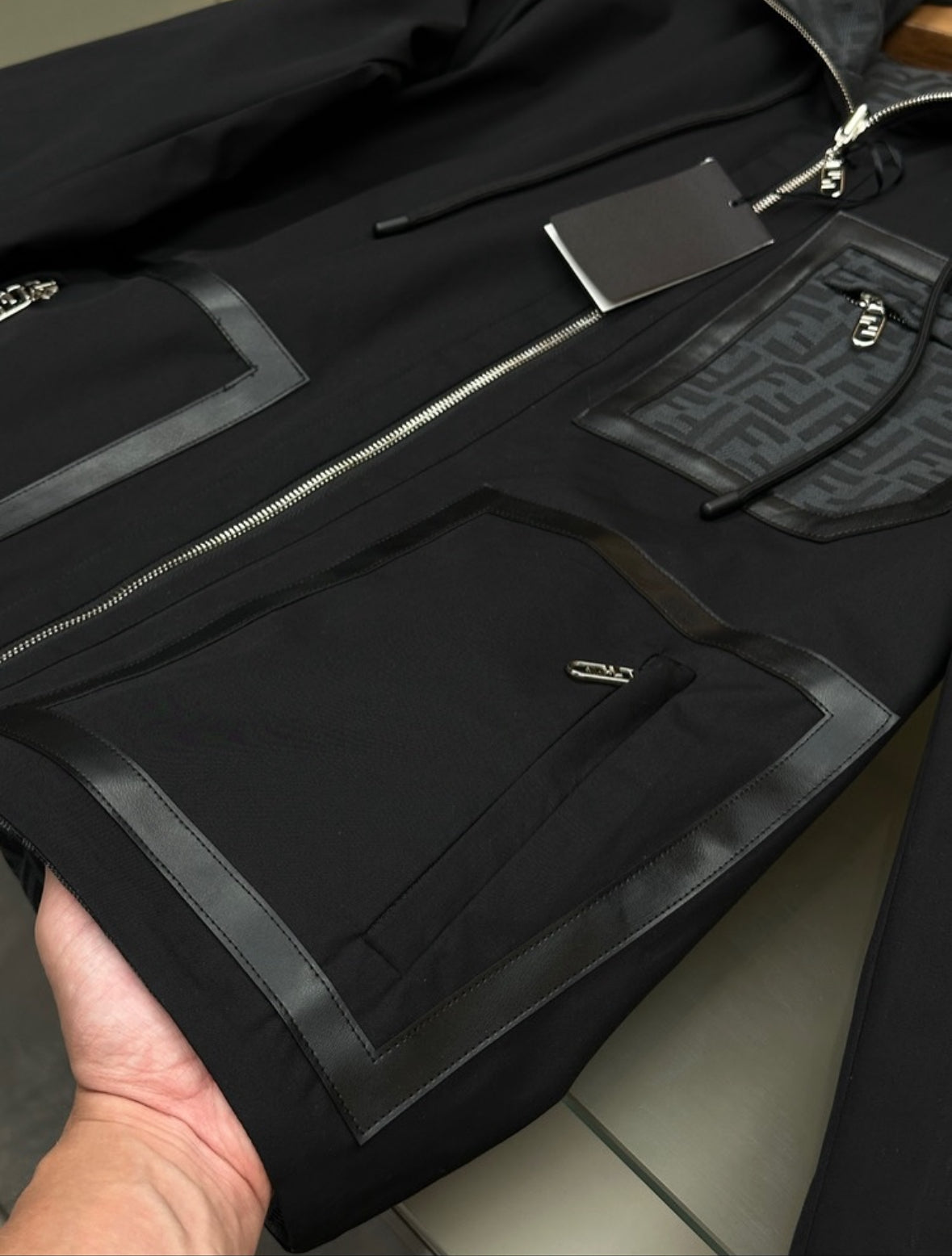 Fendi Reversible Black Windbreaker Jacket