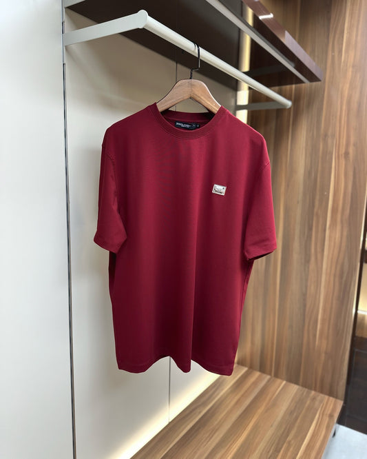 Dolce & Gabbana Logo Patch T-Shirt - Burgundy