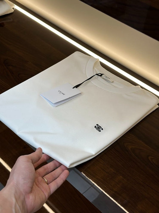 Celine Triomphe Emblem T-Shirt – White
