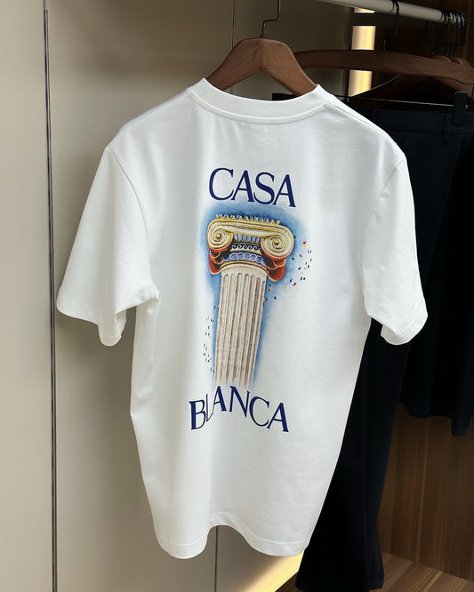 Casablanca Column Graphic T-Shirt White