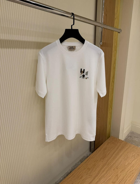 Hermès Geometric Motif T-Shirt – White