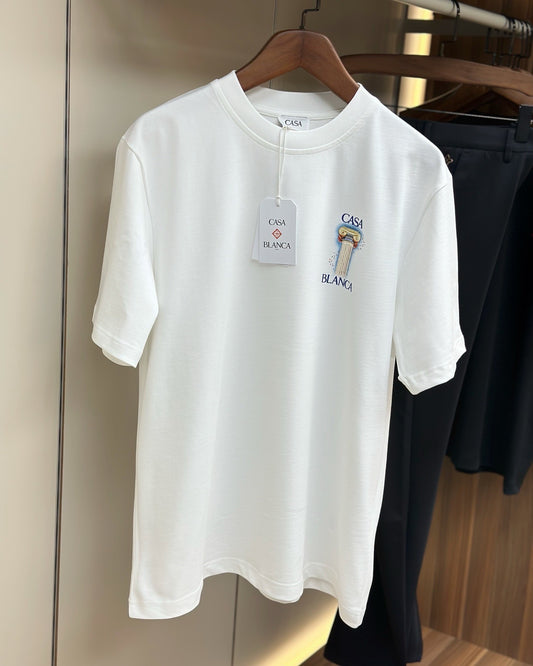 Casablanca Column Graphic T-Shirt White