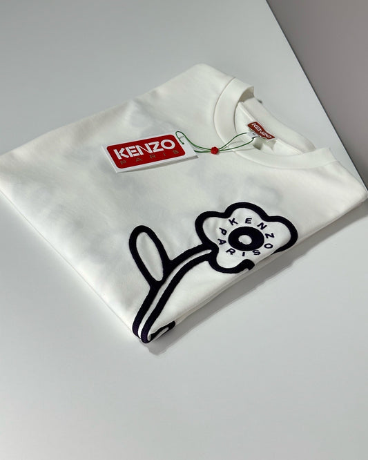 Kenzo Paris Thick Cotton Flower Tee white