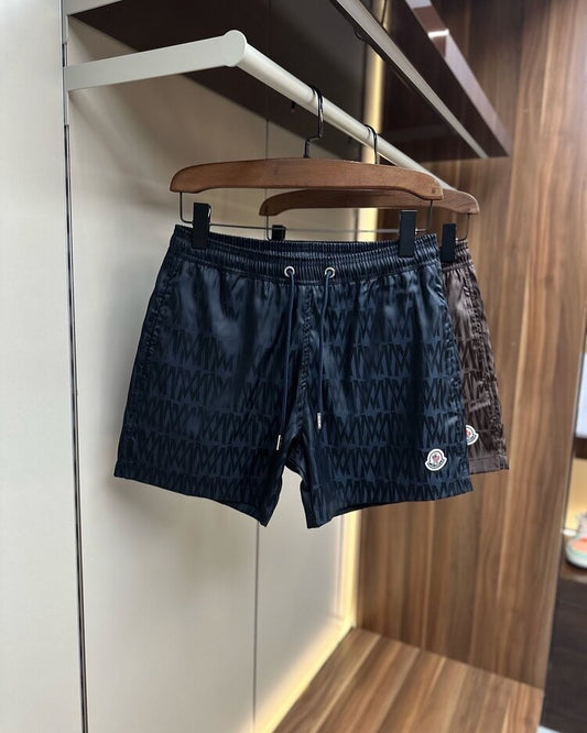 Moncler Allover Logo Swim Shorts – Black & Brown