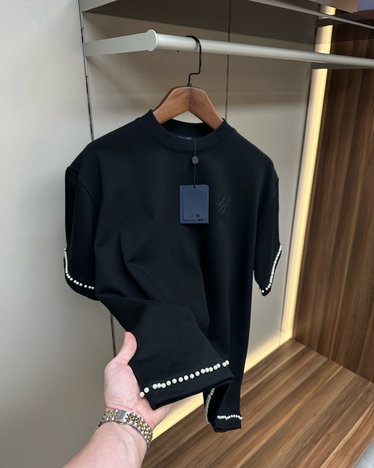 Pearl-Embellished Cotton T-Shirt