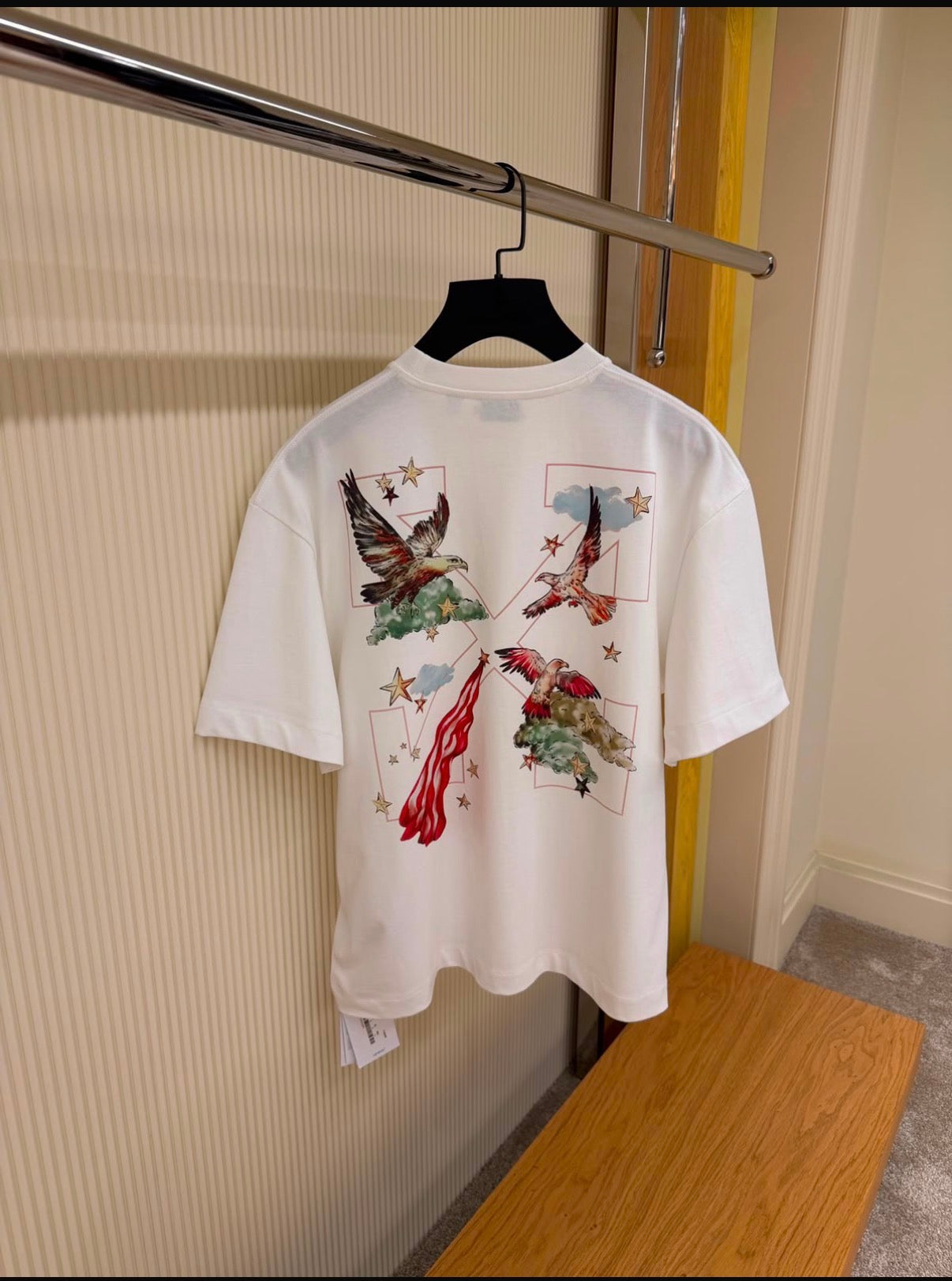 OFF-WHITE Eagle Graphic Oversized T-Shirt | White