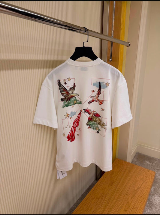 OFF-WHITE Eagle Graphic Oversized T-Shirt | White