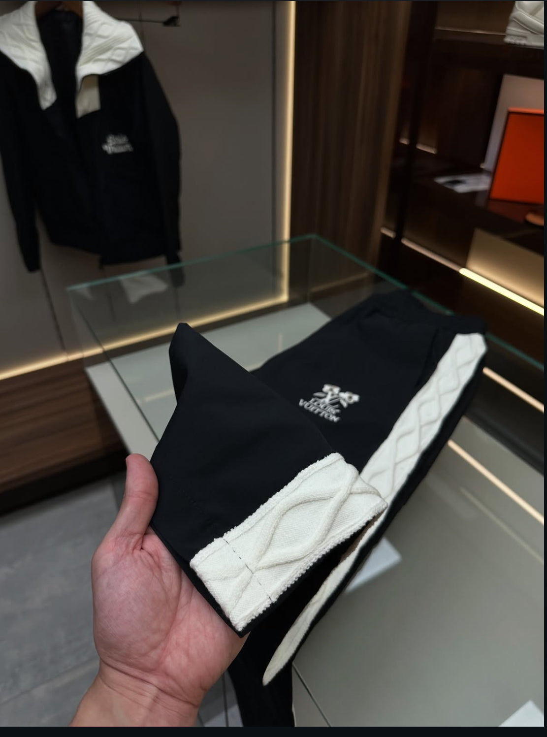 Louis Vuitton Black & White Two-Piece Track Set - CBLACK
