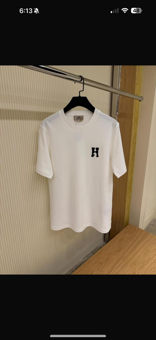 Hermès Classic “H” Logo T-Shirt – White