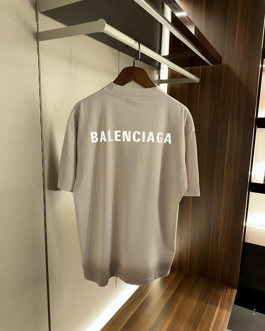 Balenciaga Oversized Logo T-Shirt – Beige