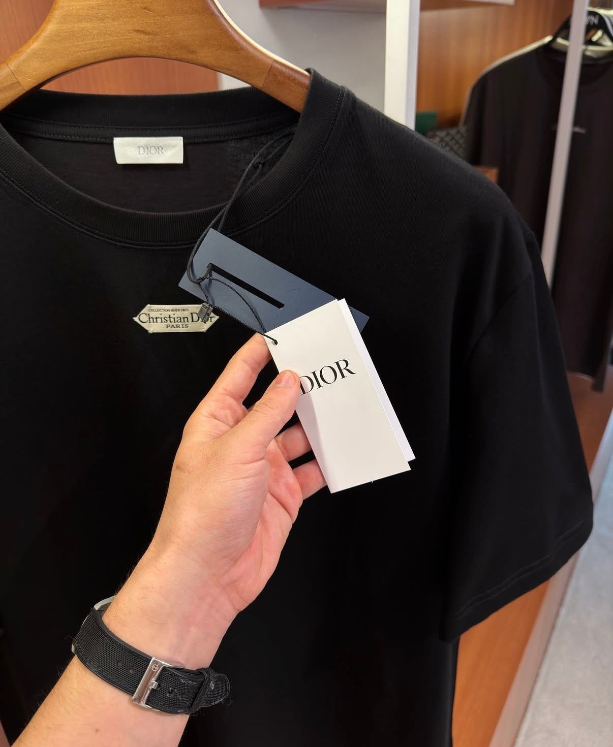 Dior Diamond Logo Black T-Shirt