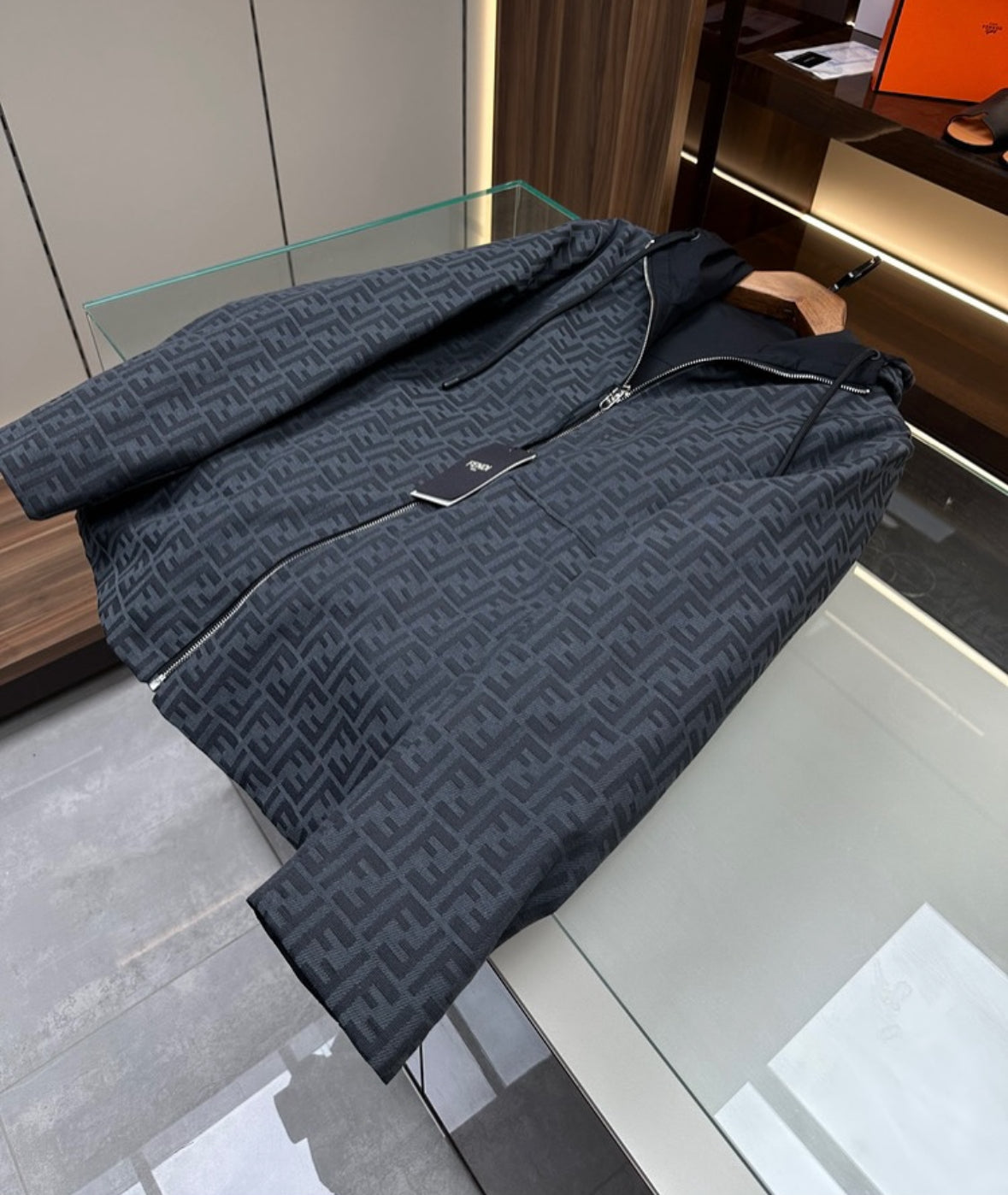 Fendi Reversible Black Windbreaker Jacket