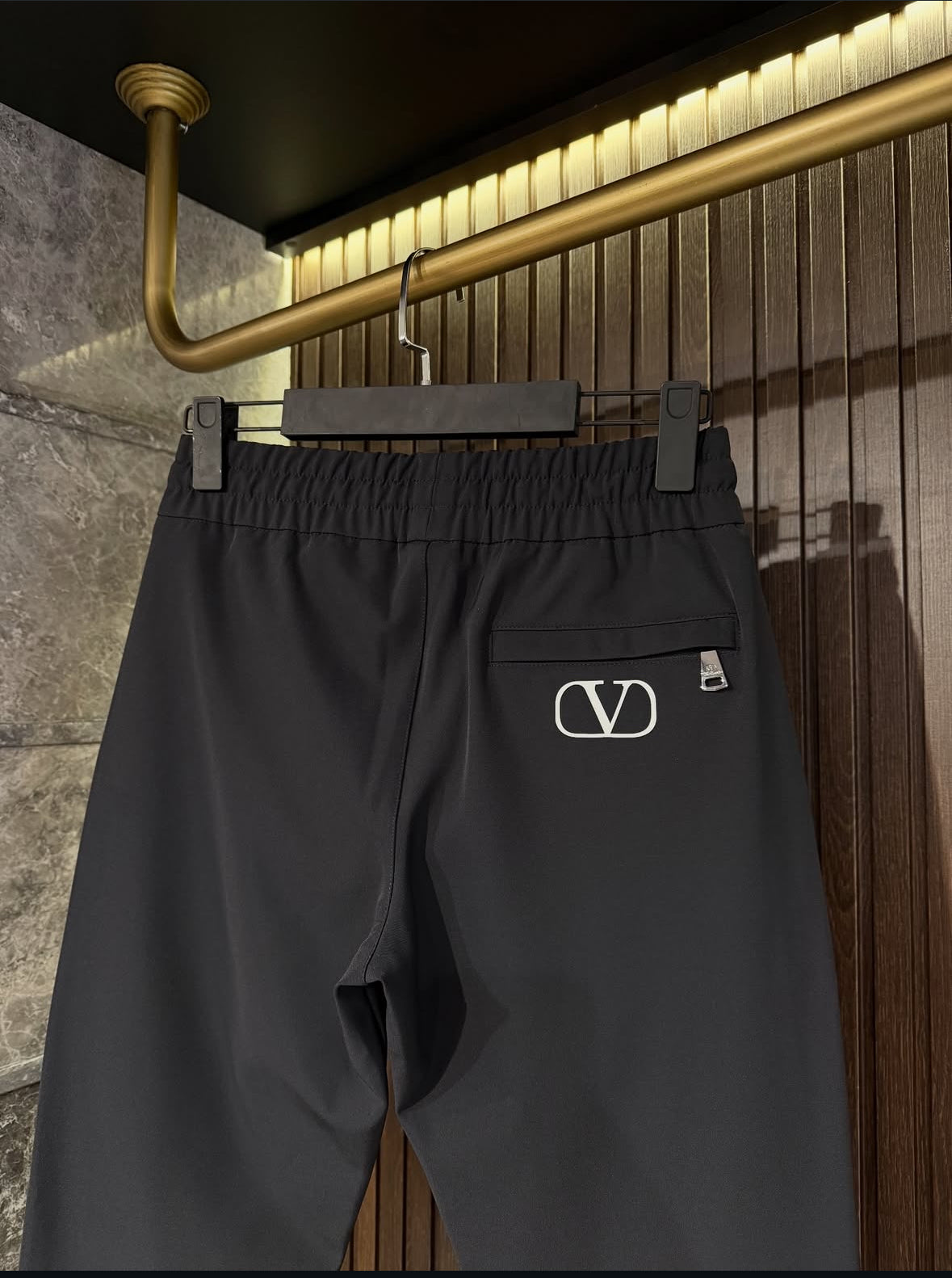 Valentino Black Technical Jogger Pants with Cargo Pocket & Logo Detailing