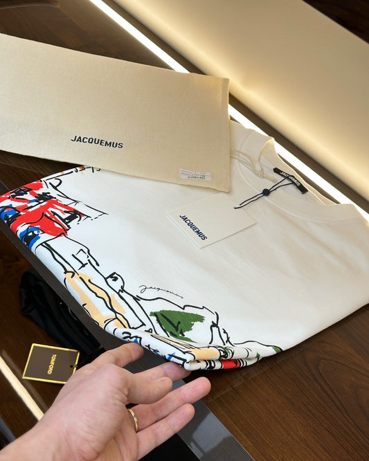 Jacquemus Riviera Sketch T-Shirt White (Oversize) - CBLACK