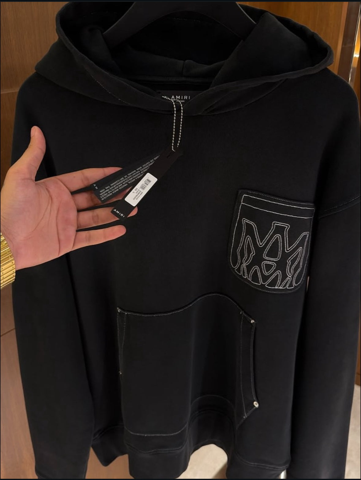 AMIRI outline-pocket hoodie