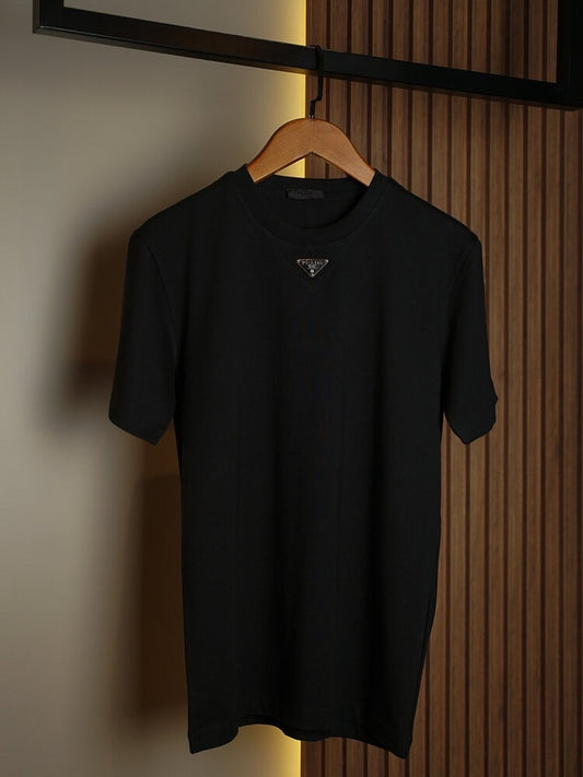 Prada Triangle Metal Badge Tee