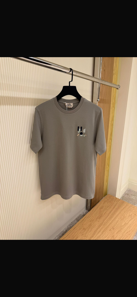 Hermès Geometric Motif T-Shirt – Slate Grey