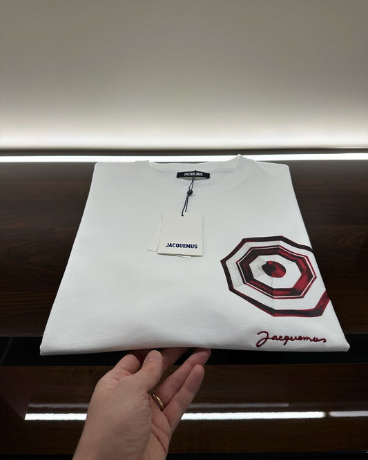Jacquemus White Geometric Graphic T-Shirt