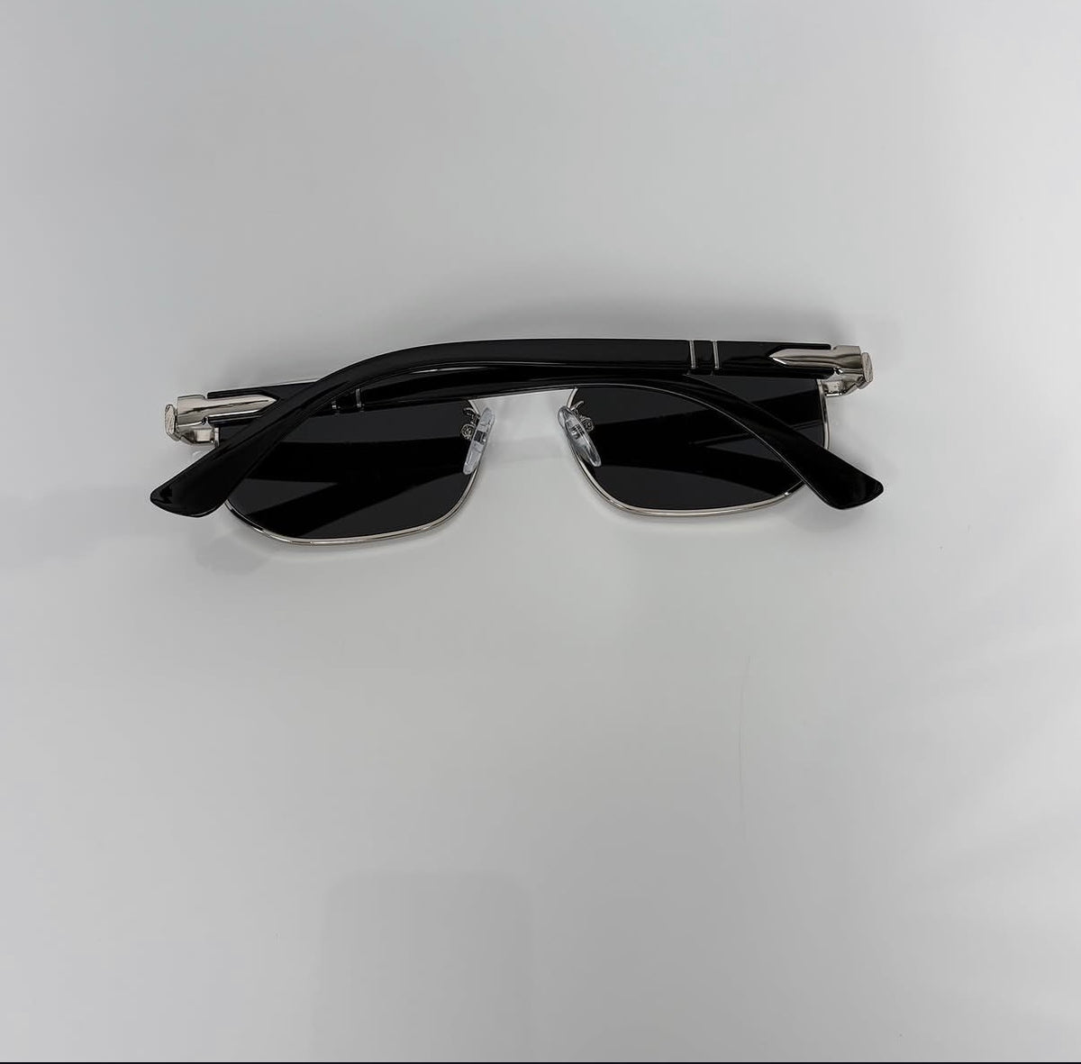Persol Rectangular Sunglasses Silver & Black