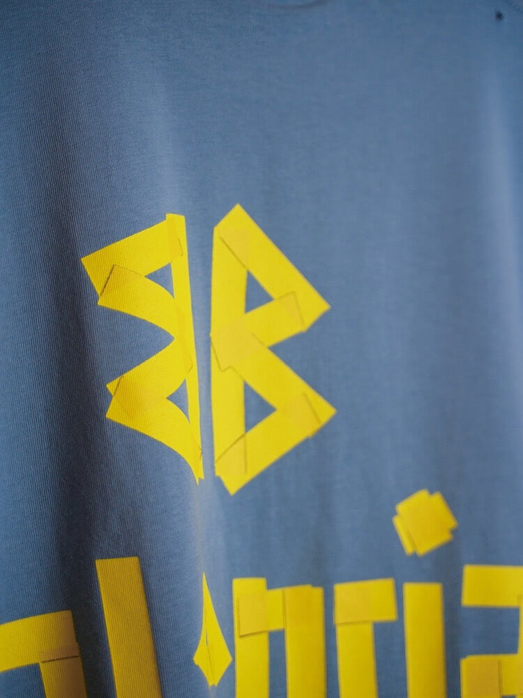Balenciaga Blue Distressed Logo T-Shirt
