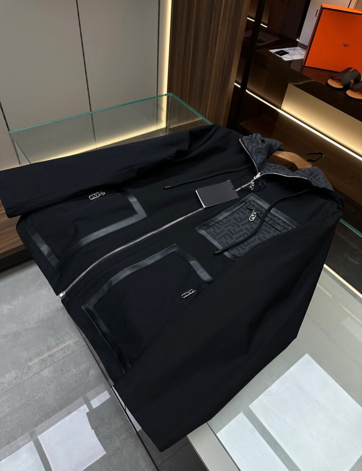 Fendi Reversible Black Windbreaker Jacket