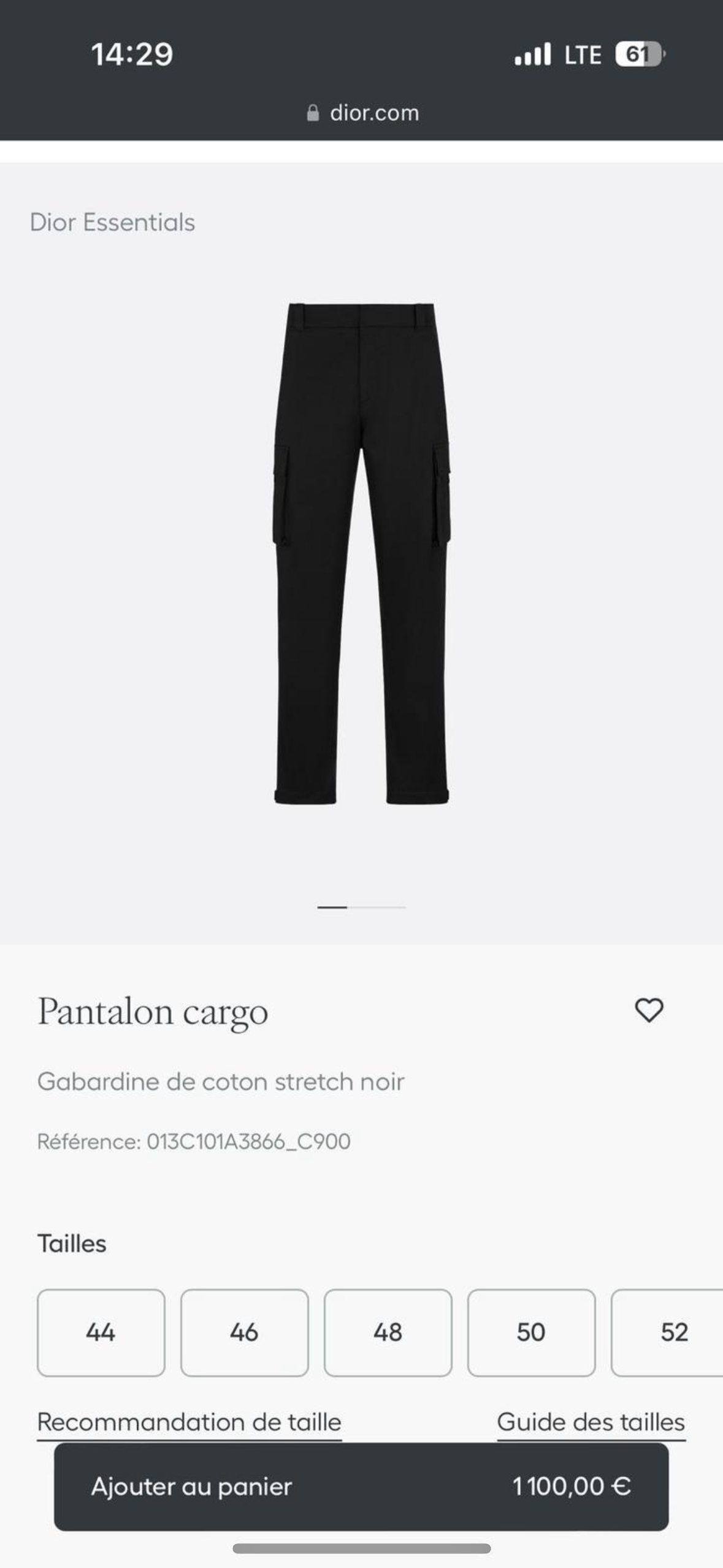 Pant  Cargo Dior - CBLACK