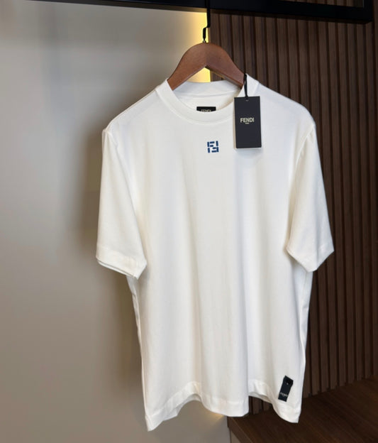 FENDI Minimal Logo Premium T-Shirt | White